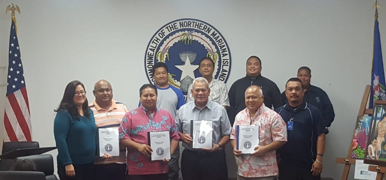 Governor Ralph DLG. Torres, Secretary of Finance Larrisa Larson, Department of Public Safety Commissioner Robert Guerrero, Customs Service Director Jose Mafnas and members of CNMI’s law enforcement agencies met for a brief presentation by Attorney General Edward Manibusan on Friday, July 6, at the Governor’s conference room